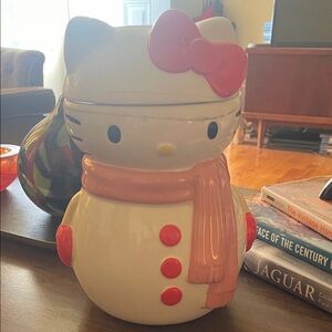 Sanrio Hello Kitty NWT Snowman Ceramic Cookie Jar